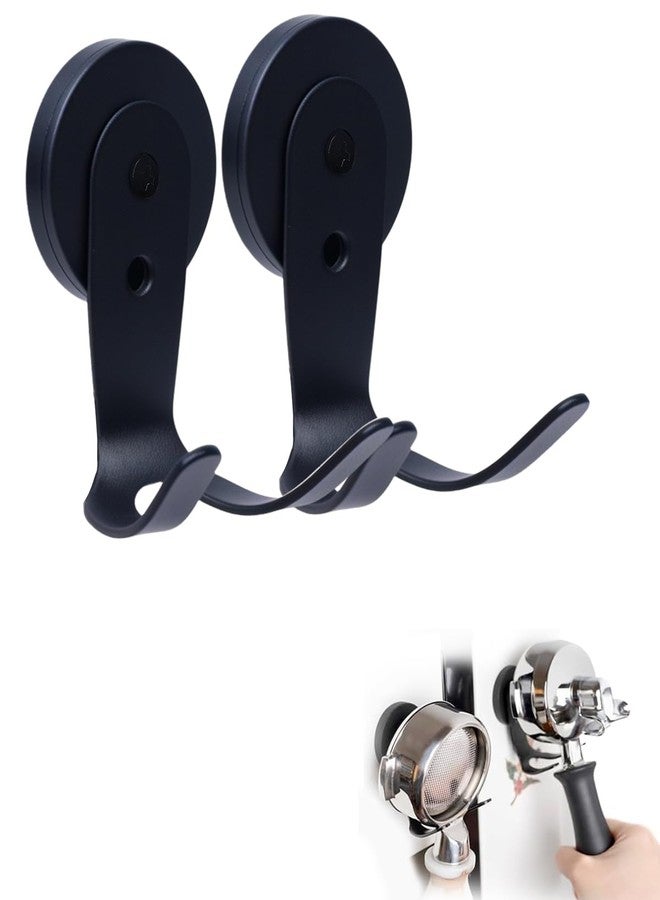 PROKITCHEN 2 Pack Portafilter Holder Double Hooks, Magnetic Portafilter Tamper Holder for Coffee Tamper, Stainless Steel Espresso Accessories Organizer Tools, Black - Image 1